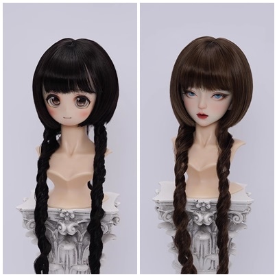 U-4598【MT】1/4，1/3ドール(頭囲17~23.5cm)用ウィッグ(2色あり)