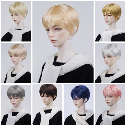 U-4602【MT】1/6，1/4，1/3ドール(頭囲16~23.5cm)用ウィッグ(9色あり)