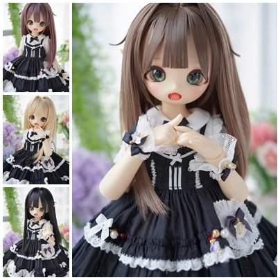 U-4605【KAKA】1/6,1/4,1/3ドール(頭囲15~23.5cm)用ウィッグ