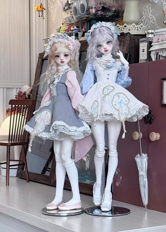 即納品AF11178【afly】1/4洋服5点セット（黒*白/MSD）