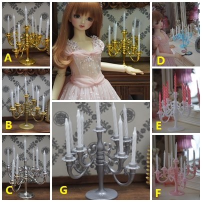 即納品(小物)KM1492【SEN】 ドールサイズ小道具★燭台（B）