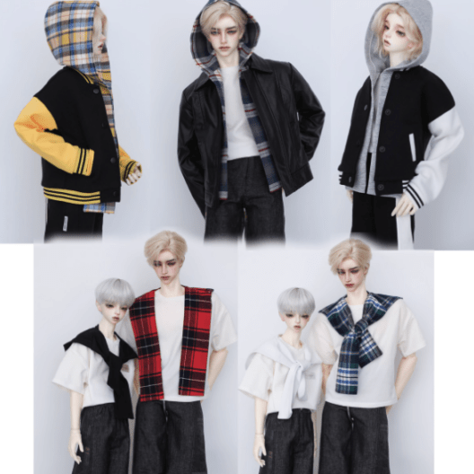 KM1795【Bears】1/4～70cmド－ル用フード付きマフラー