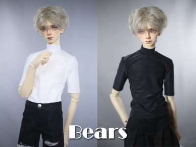 即納品AF10029【Bears】1/4シャツ（黒/MSD）