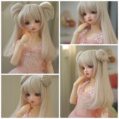 0特売即納品(ウィッグ)U-4094【QH】1/3ウィッグ１個+パーツ3ペアーの４点セット(SD/DD)