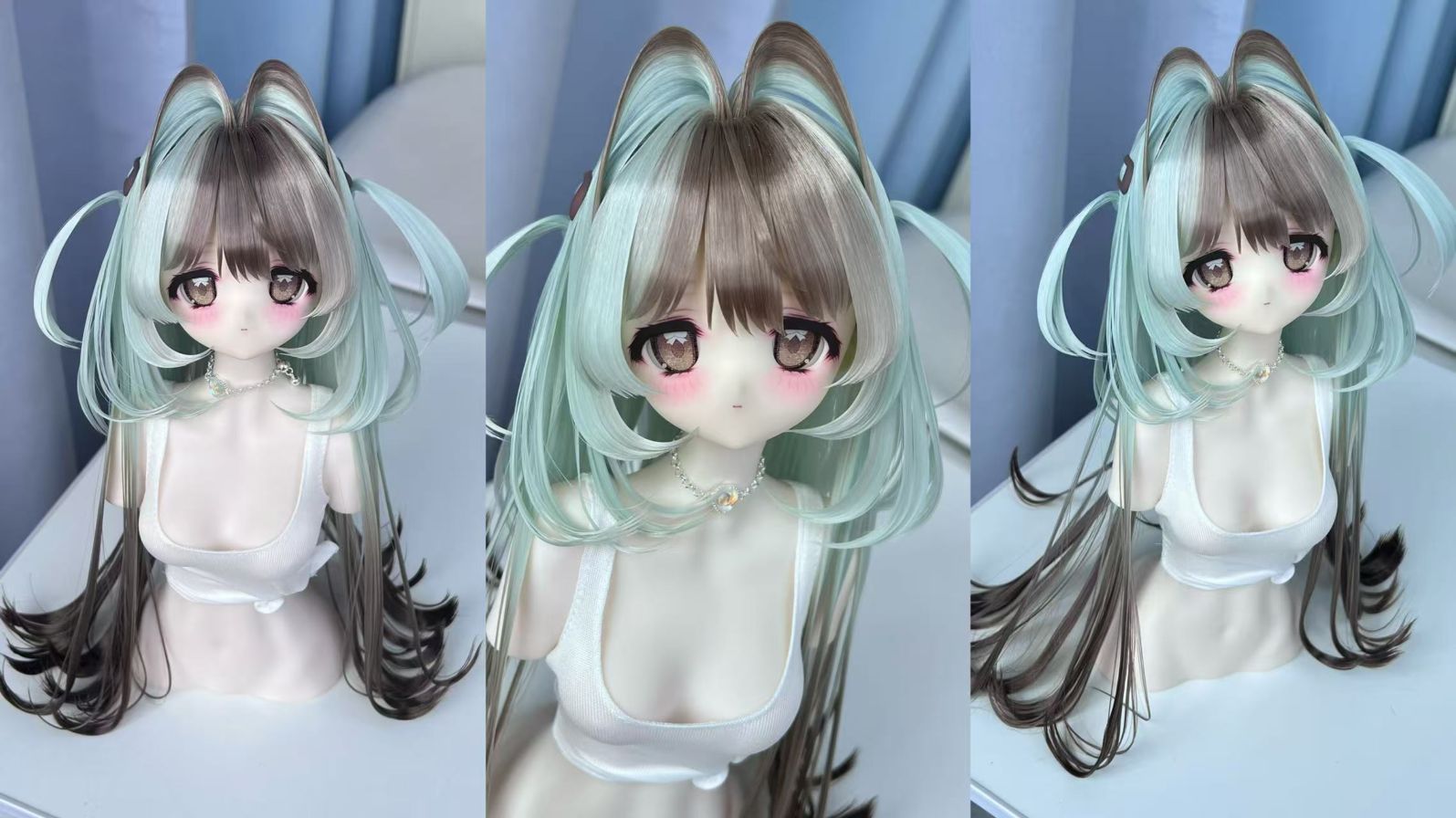 u-gg-8【GG】★グレーテンション自由！1/3ドール(頭囲22~23cm)用ウィッグ