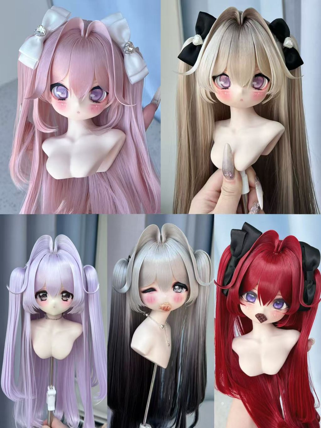 u-gg-10【GG】★グレーテンション自由！1/3ドール(頭囲22~23cm)用ウィッグ