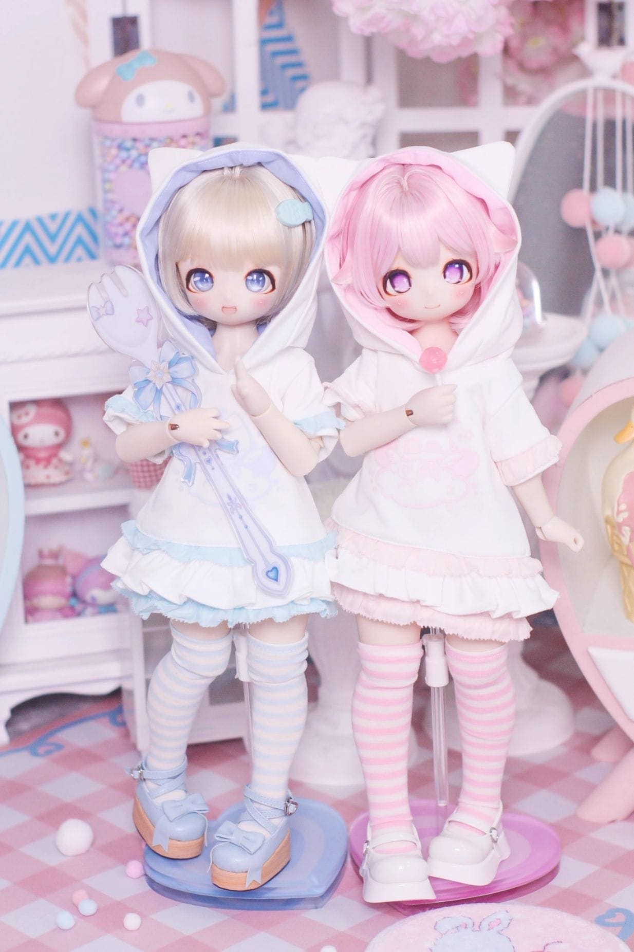 即納品AF11182【ils】1/4パーカー（水色/MSD/MDD）