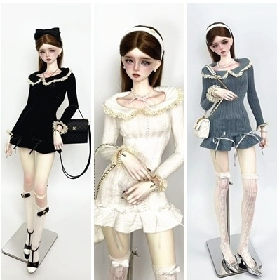 即納品AF11230【fn】1/3ワンピース（白/SD/DD/DDDY/SD13女）