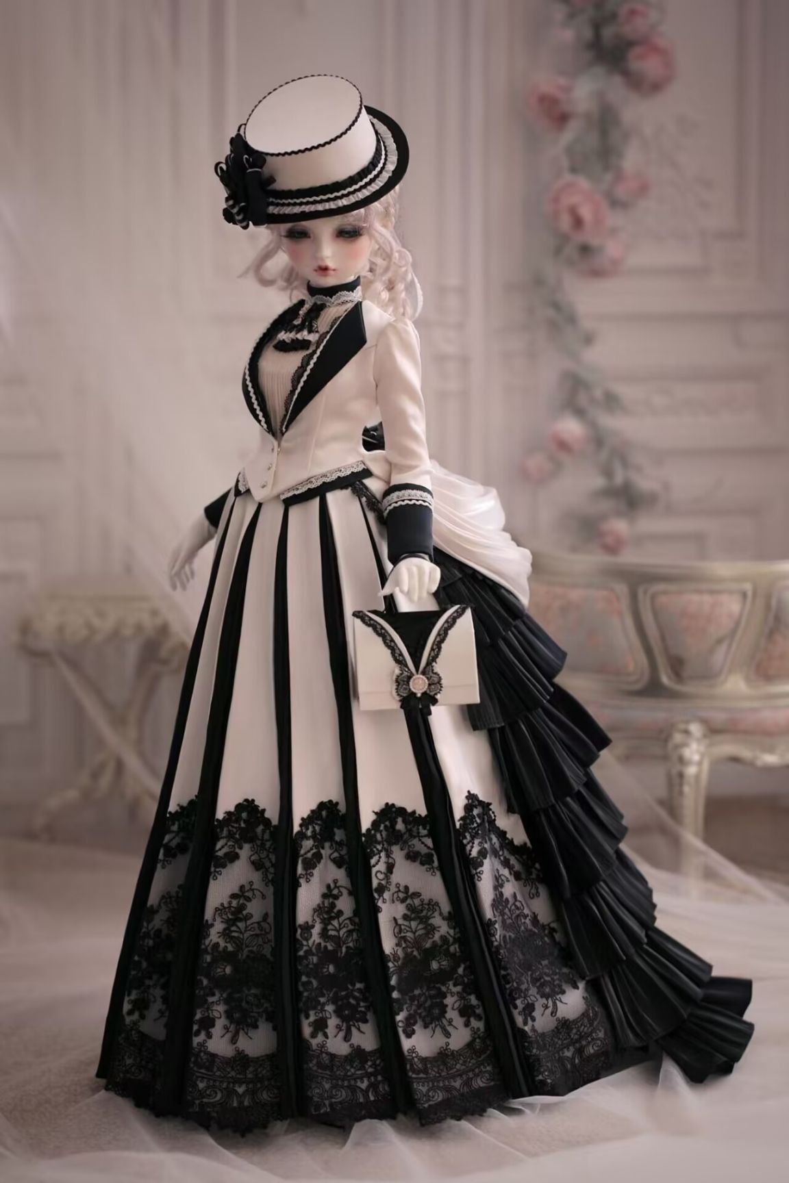 【予約販売】12月10日までSD16/SDGR★DESERS★ バッスル風クラシカルセットアップ「窈窕淑女」白