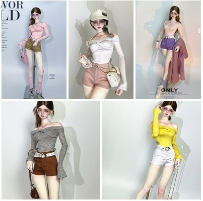 即納品AF11234【fn】1/3半ズボン（ベージュ/SD/DD(M/L)）