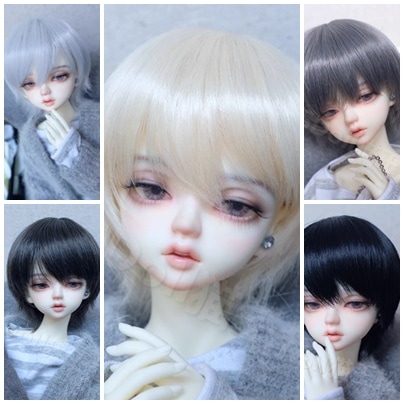 U-4687【mwss】1/6,1/4，1/3ドール(頭囲16~23cm)用ウィッグ(5色あり