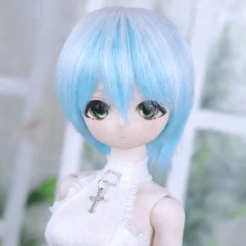 U-4704【mwss】1/4,1/3ドール(頭囲18~23cm)用ウィッグ(4色あり)