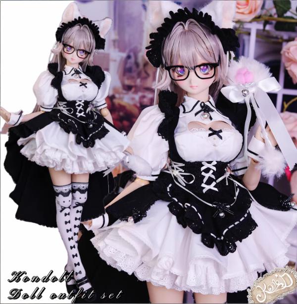 AF11426【Kon】1/3★DD,DDS,DDDY,SDGR,SD16などド－ル用洋服8点セット（白色）