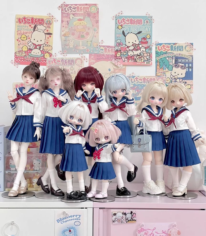 AF11500【桜の】1/6 1/4 1/3★幼SD,MSD/MDD,PUYOODOLL,SDGR女,SD16女用セ－ラ－服11点セット