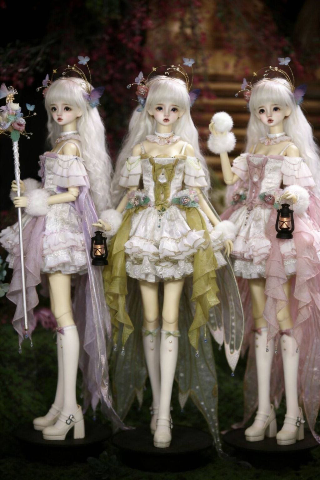 【予約販売】2月28日まで！3色★1/4 1/3 MSD,SDGR女,SD16女などふわりと舞うようなドレス セット 