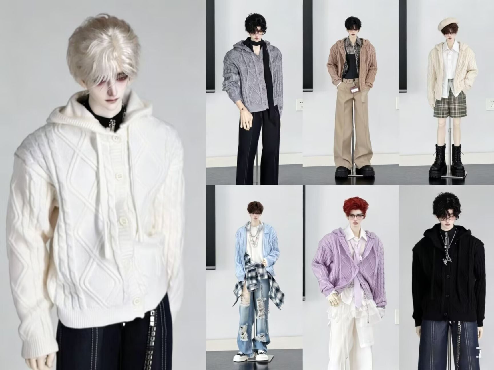 AF11525【BREZZA】★1/4～ID75cm以上ド-ル（多サイズ対応）用カーディガン