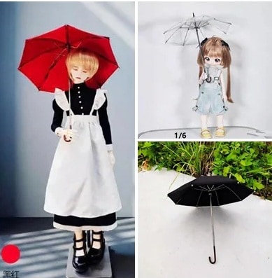即納品(小物)KM1869【TQ】1/6ドール用道具-傘（透明）