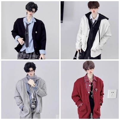 AF11537【BREZZA】★ID75cm以上ド-ル（多サイズ対応）用カーディガン