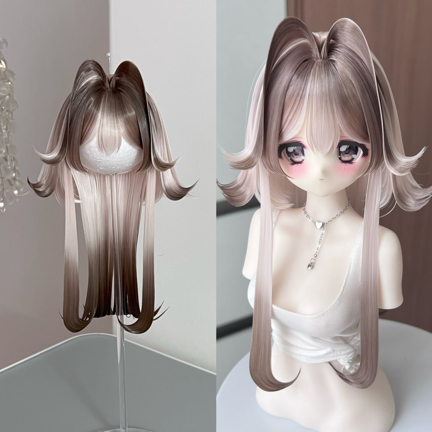 u-gg-19【GG】★グレーテンション自由！1/3ドール(頭囲22~23cm)用ウィッグ