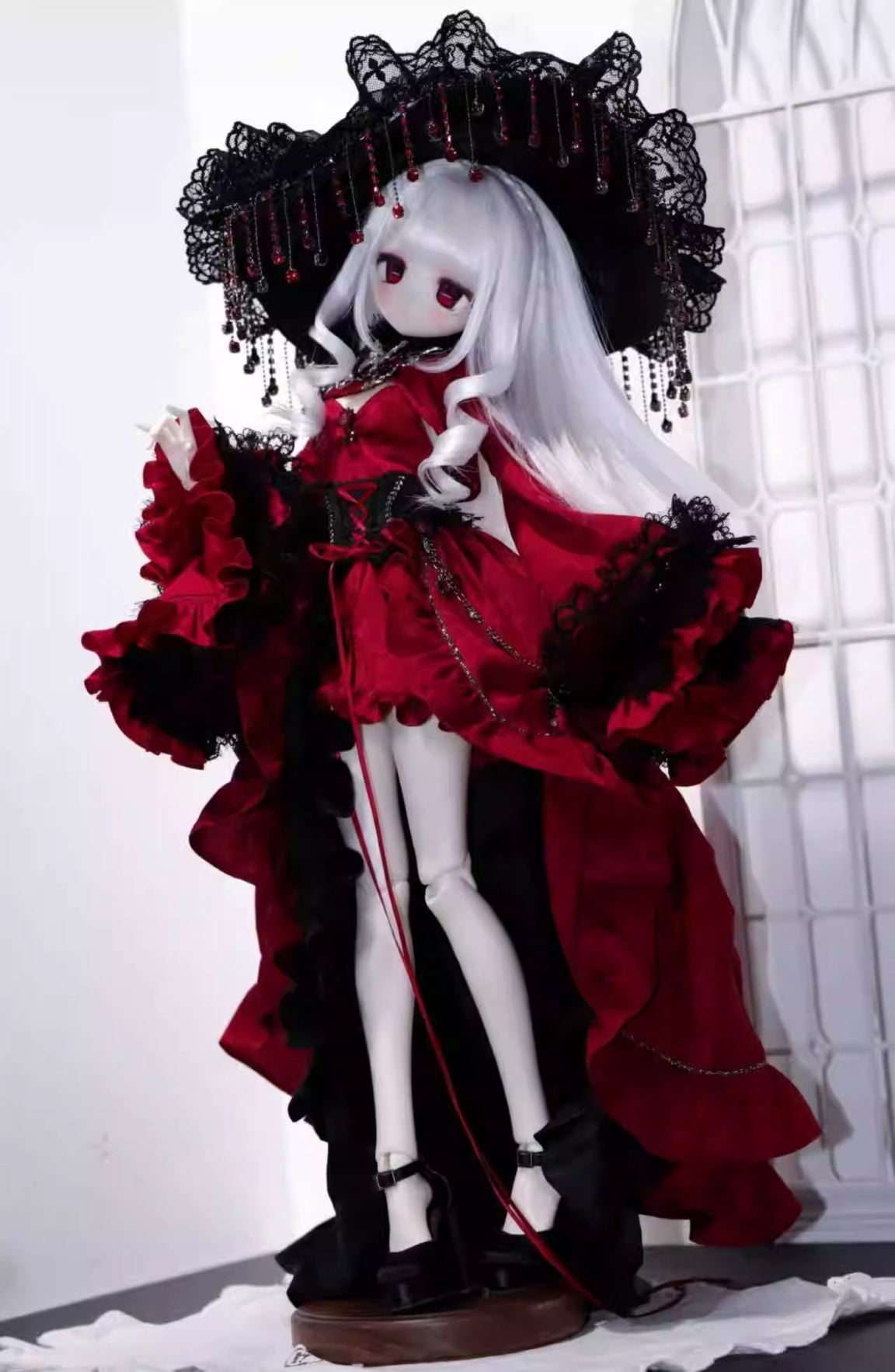 【予約販売】3月4日まで！★1/4 MSD,MDDなどウェア ディナードレス セット（赤 × 黒）