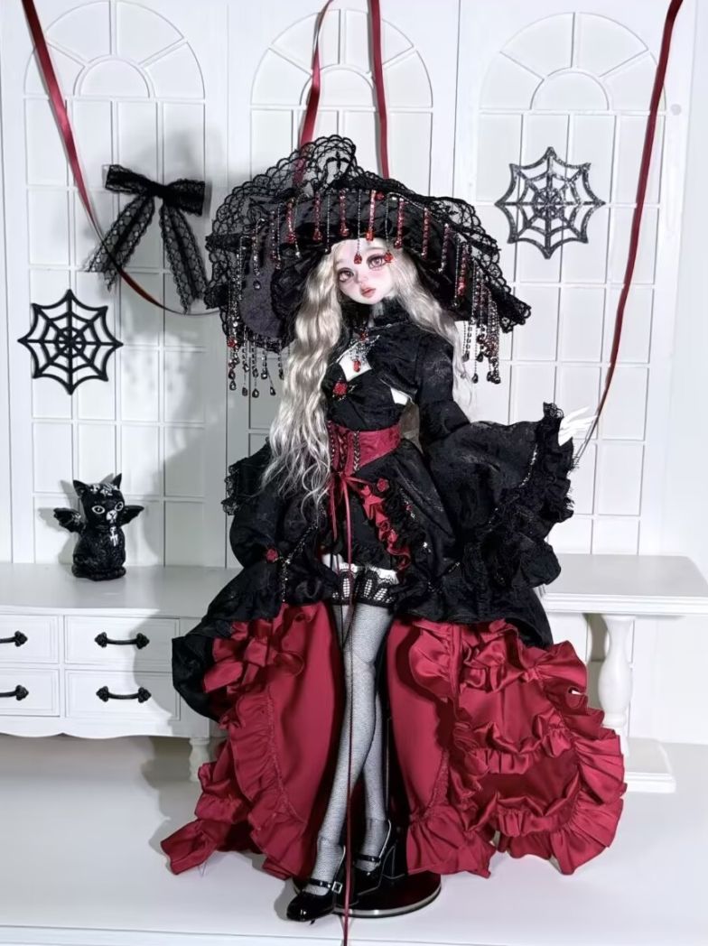 【予約販売】3月4日まで！★1/4 MSD,MDDなどウェア ディナードレス セット（黒 × 赤）