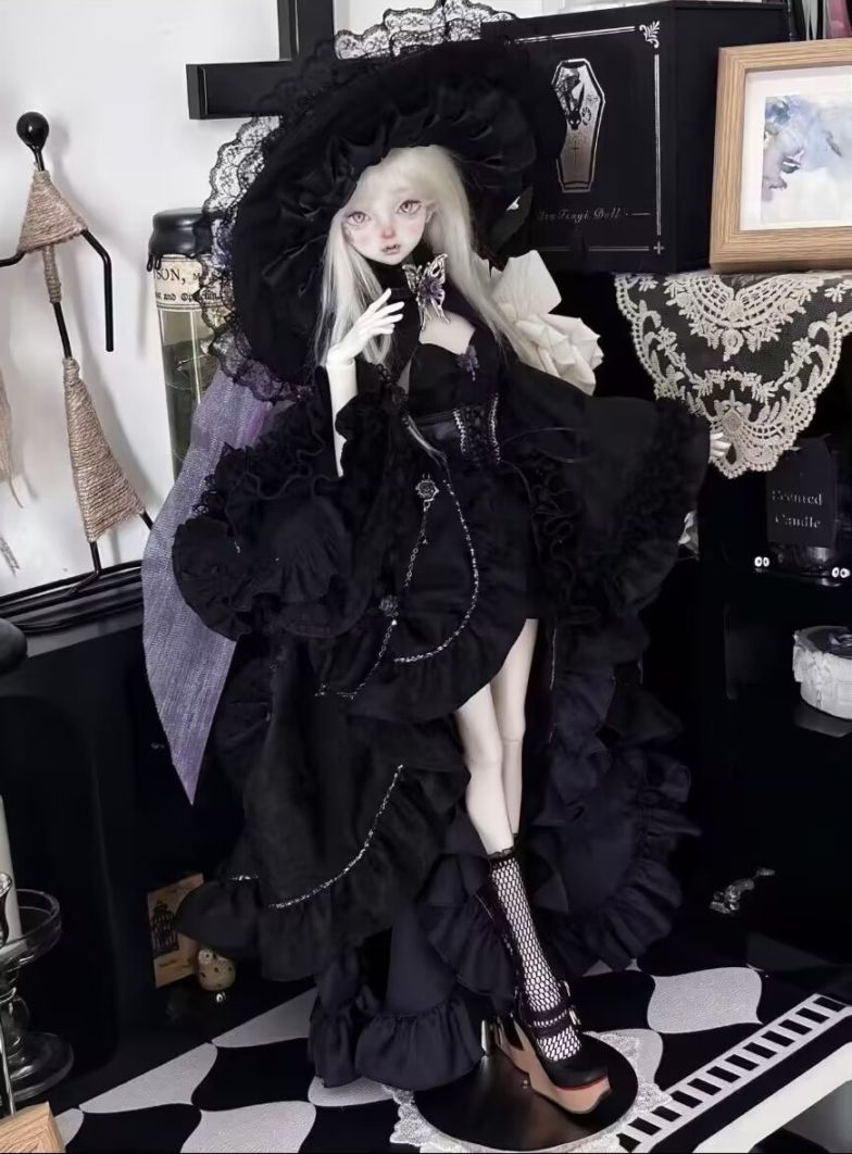 【予約販売】3月4日まで！★1/4 MSD,MDDなどウェア ディナードレス セット（黒 × 紫）