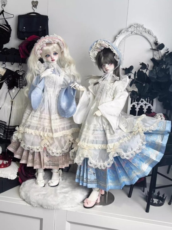 即納品AF10845【afly】1/4洋服5点セット（水色袖セット/MSD）