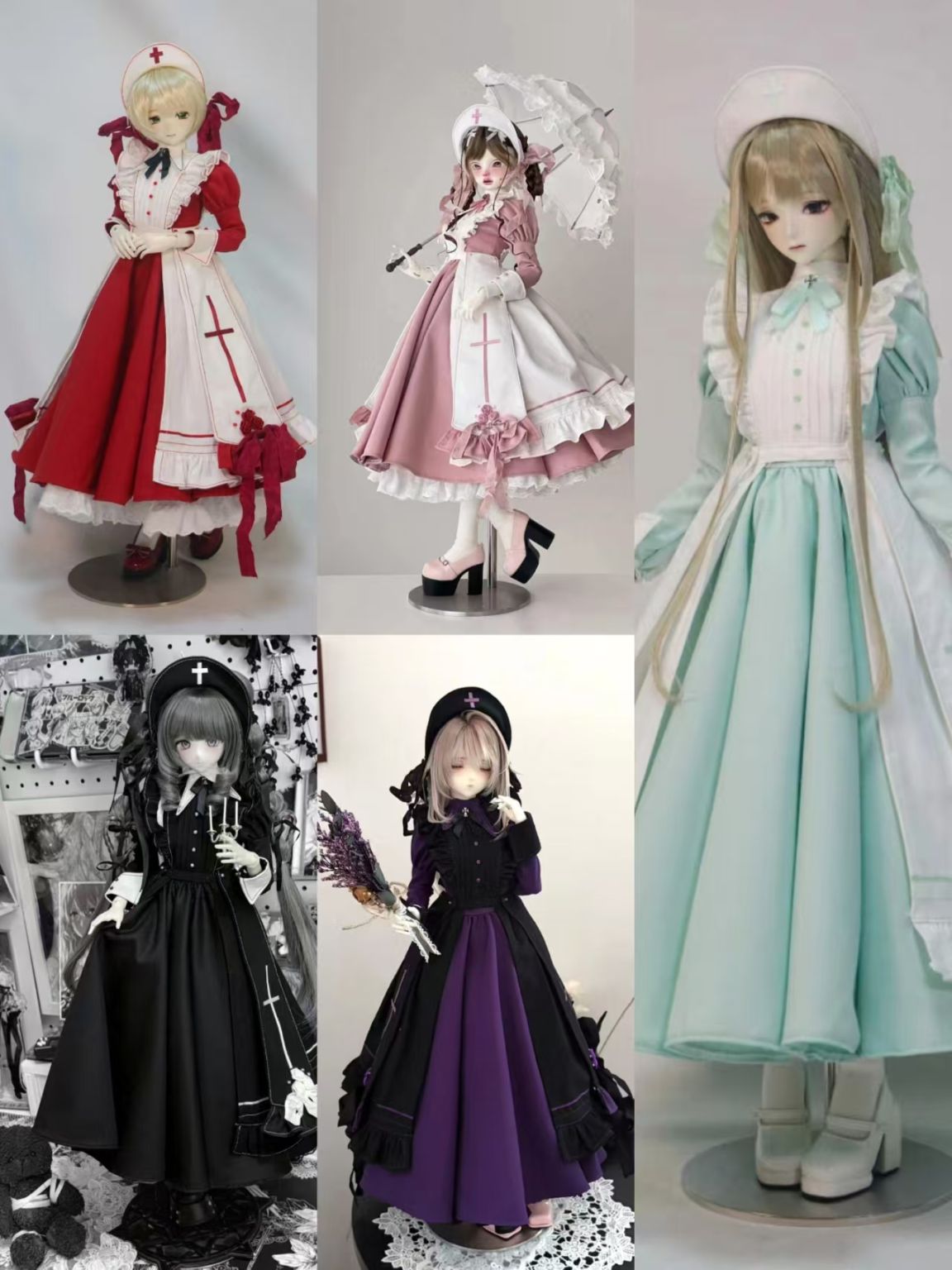 【予約販売】4月18日まで！8色★1/4MDD, MSDなどドール用ロリータワンピースセット 