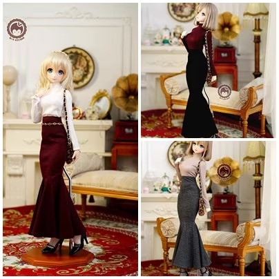 即納品AF10984【mu】1/3スカート（赤/DD（S/L/M）,DDDY，SDGR女，SD16女）