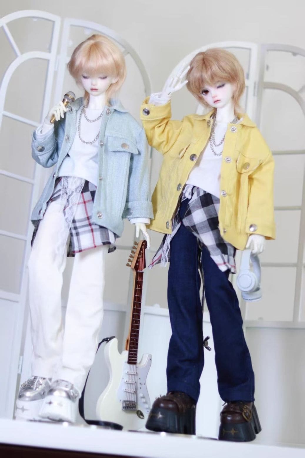 即納品AF11296【hx】1/4洋服5点セット（水色コートセット）