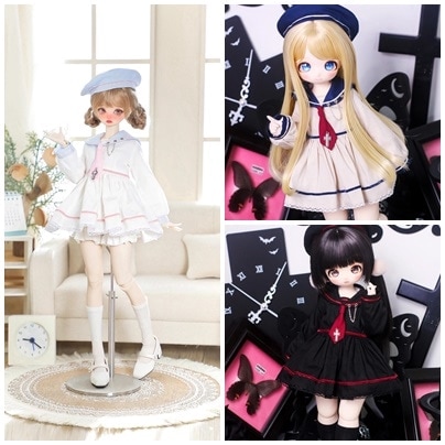 即納品AF10997【ils】1/4洋服5点セット（水色/MSD）