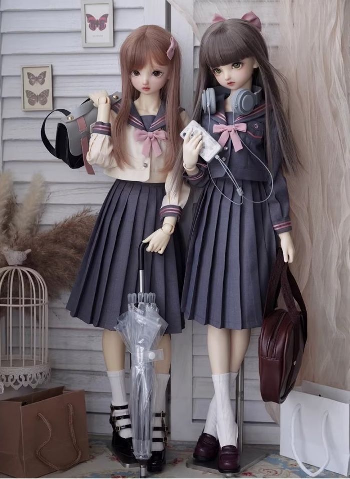 即納品AF11498【桜の】1/3セ－ラ－服5点セット（ショートスカートD/SDGR女）