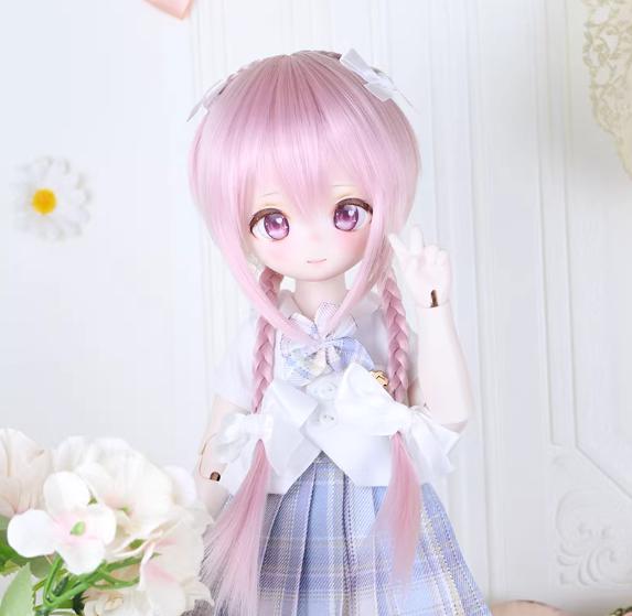 U-4741【Mlin】1/3ドール(頭囲22~23cm)用ウィッグ(2色あり)