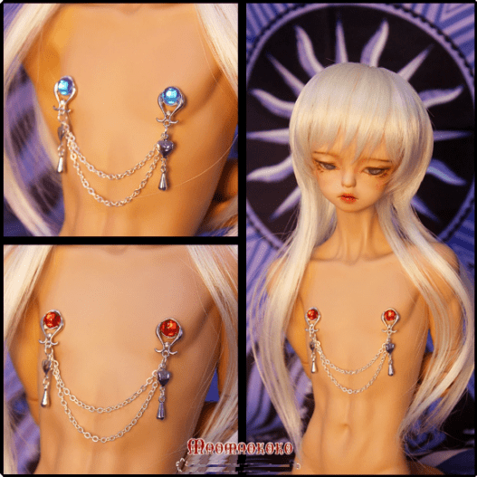 KM1885【MOMO】75cm,70cm，1/3,1/4用胸のアクセサリー（乳首は8.5cm~4cm以内用）