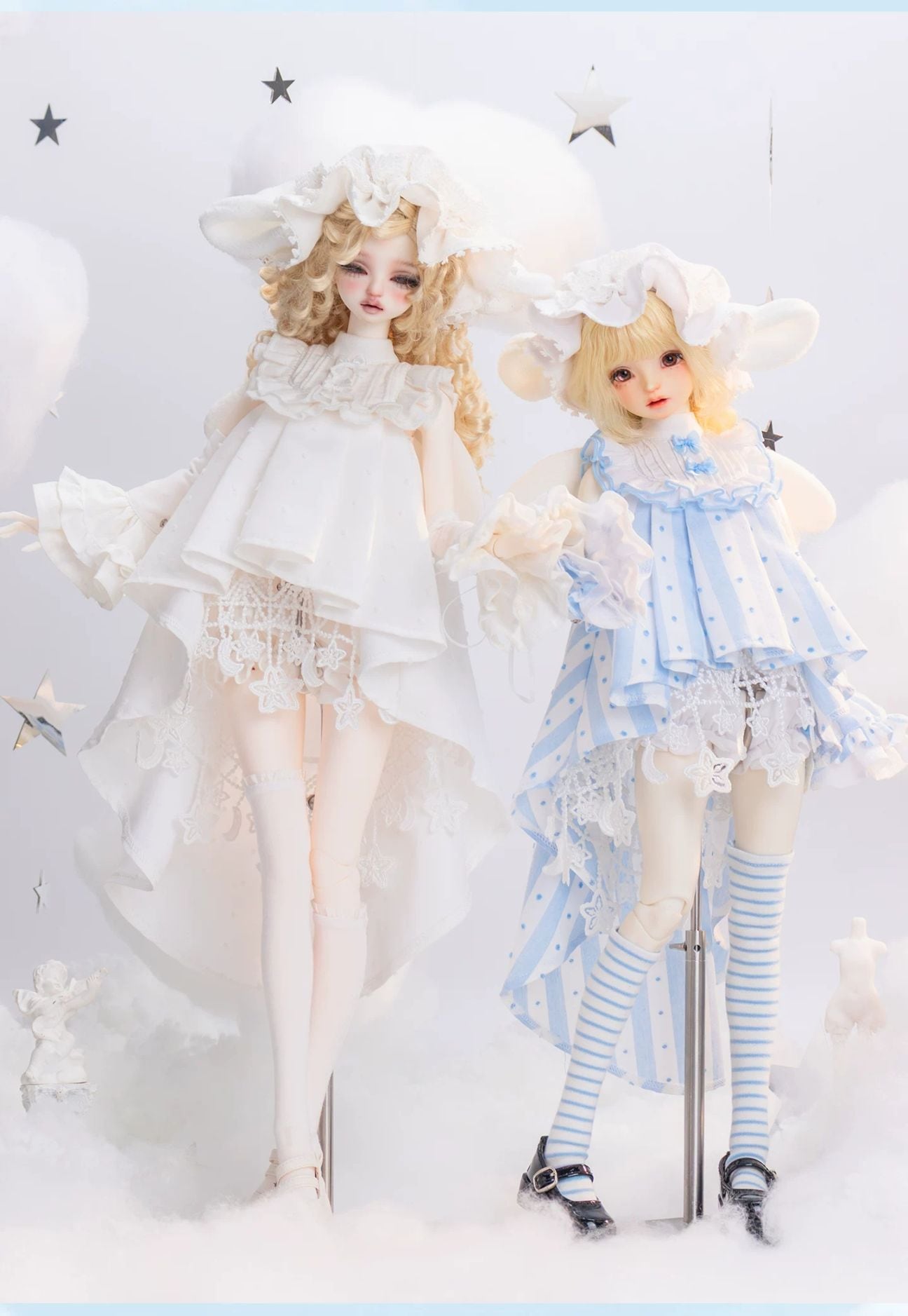 AF11771【AD】☆1/4 MSDMDDなどド－ル用ふわふわエンジェル洋服セット