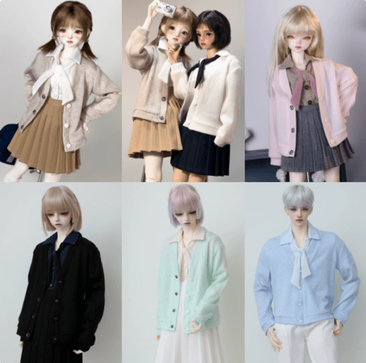AF11780【Bears】1/4 1/3 MSD,SD, 1/3,  70cm, id75, LOONG SOUL73ド-ル用カーディガン