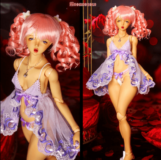 KM1892【MOMO】1/4～1/3 MSD/MDD,SD/DD用ベビードール3点セット