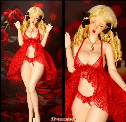 KM1893【MOMO】1/4～1/3 MSD/MDD,SD/DD用ベビードール3点セット