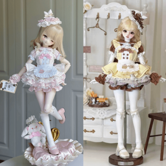 予約販売中】7月4日まで！2色☆1/4 MDDドール用メイド風服セット