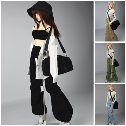 即納品AF10989【fn】1/4ズボン（黒/MSD/MDD）