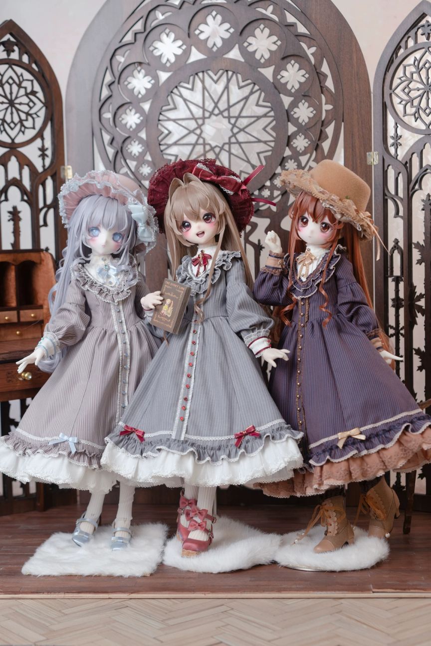 【予約販売中】8月30日まで！3色★1/4MSD MDD,SDGR女ドール用クラシカルワンピースセット