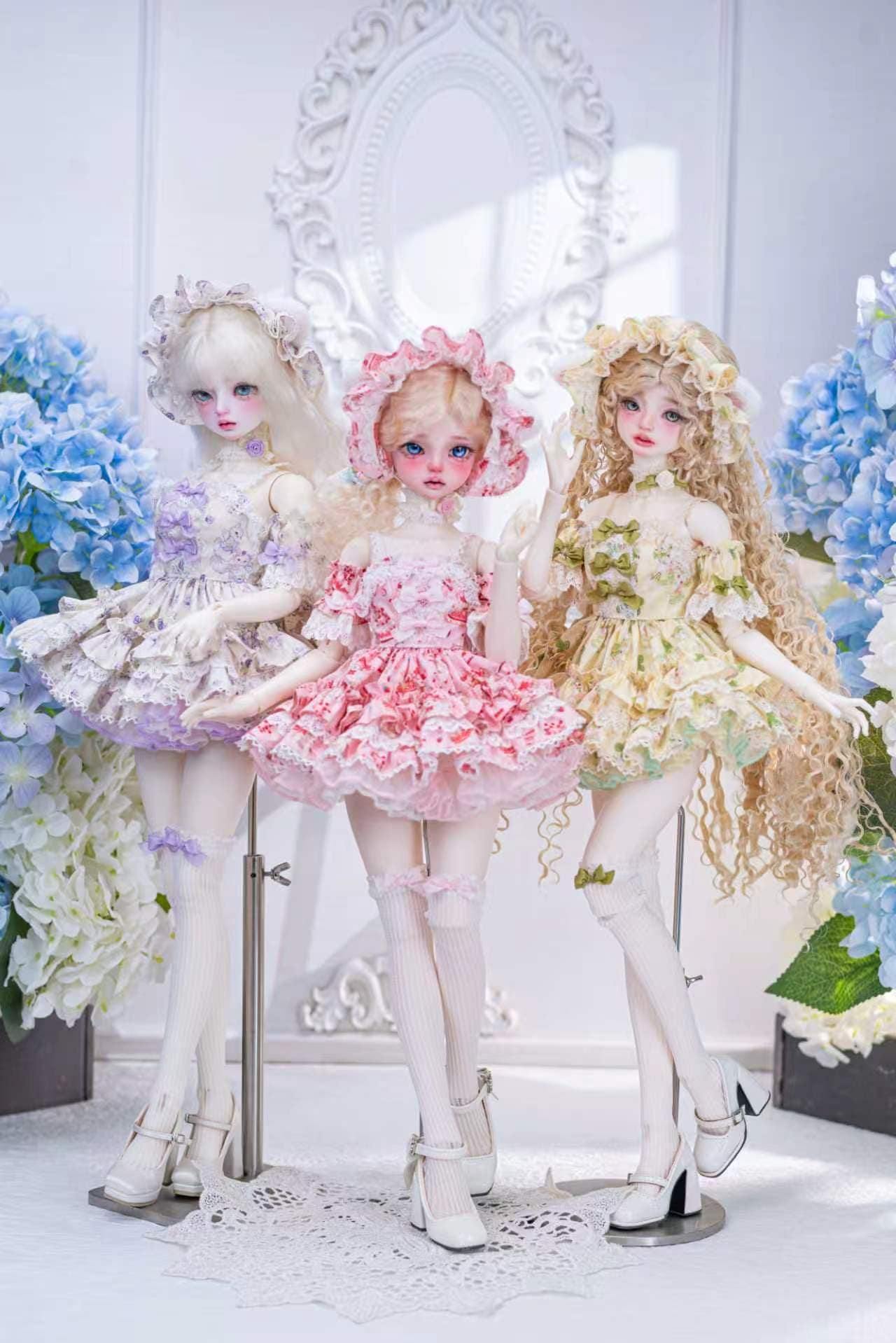 【予約終了 2026.9.7了】★1/4 MSD/MDDドール用可愛らしいお花柄の甘ロリータ洋服セット