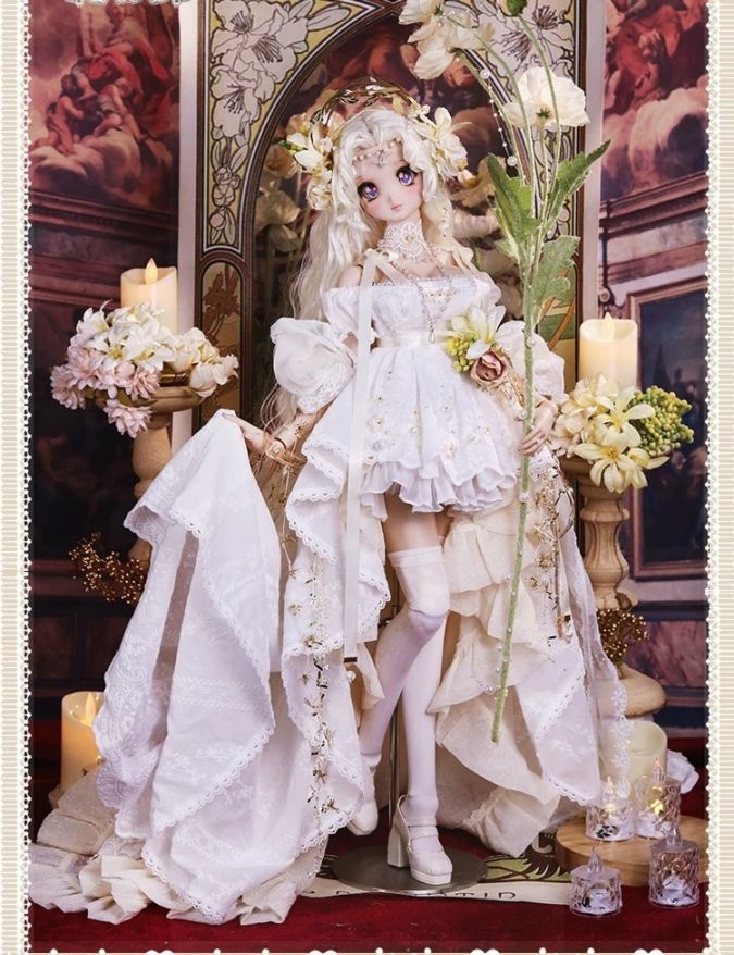 新商品特別早割9月30日まで！AF11991【Kon】1/3★DD,DDS,DDDY,SDGR,SD16などド－ル用洋服11点セット（華やかショートドレス -白色）