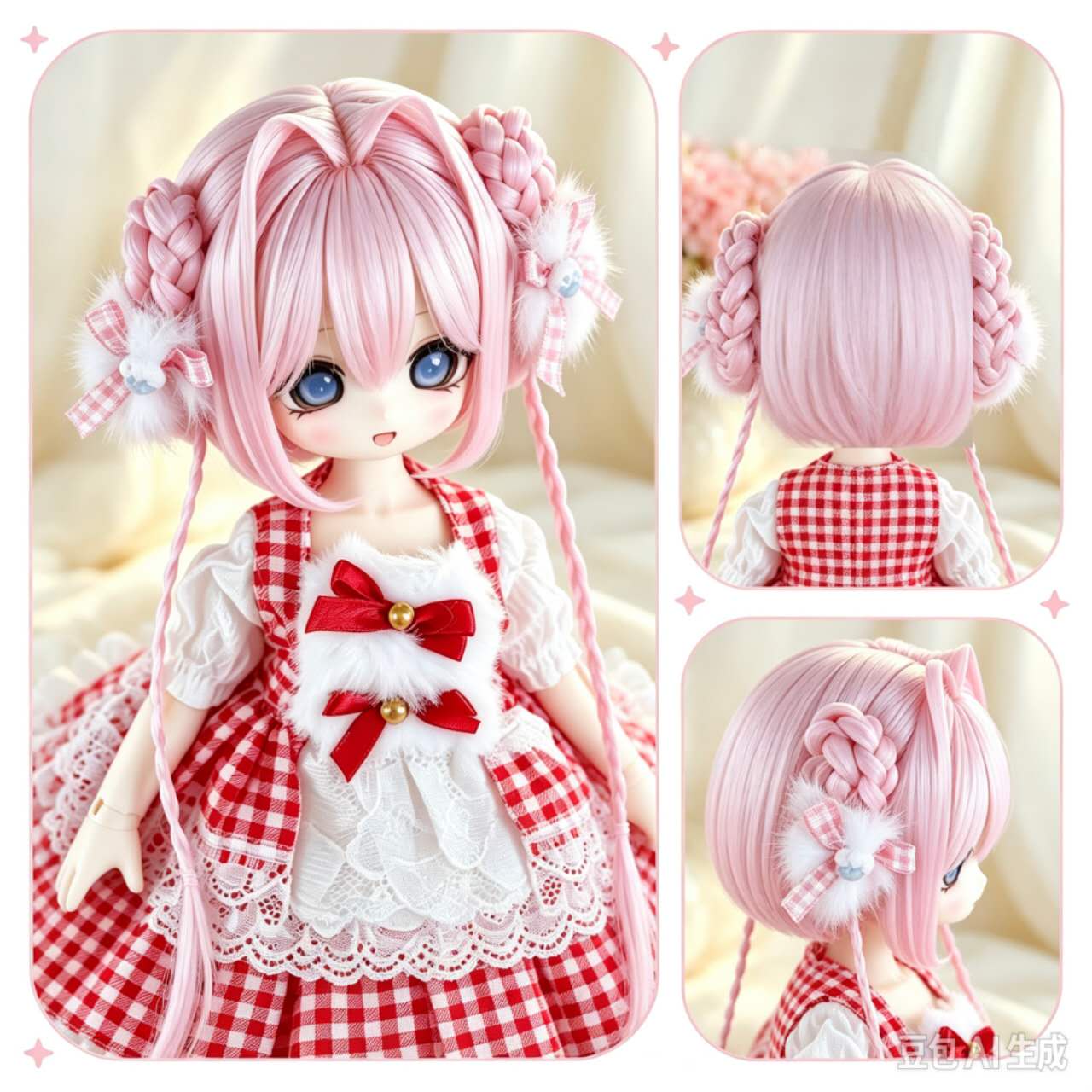 即納品(1点のみ)U-4796【アレンジウィッグ】1/4 MSD(頭囲17.5~18.5cm)用ウィッグ
