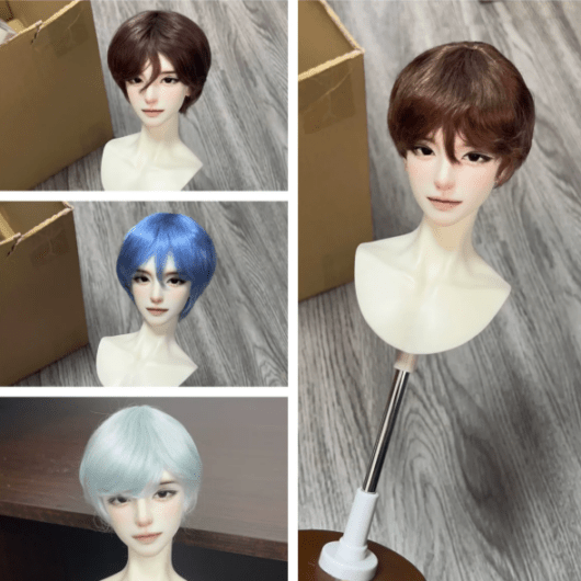 U-4803【lulu】1/6～1/3ドール(頭囲15~23cm)用モヘアウィッグ(20色あり)