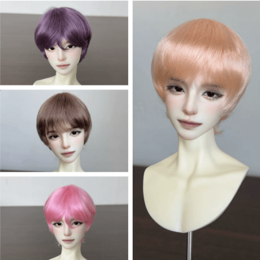 U-4804【lulu】1/6～1/3ドール(頭囲15~23cm)用モヘアウィッグ(34色あり)