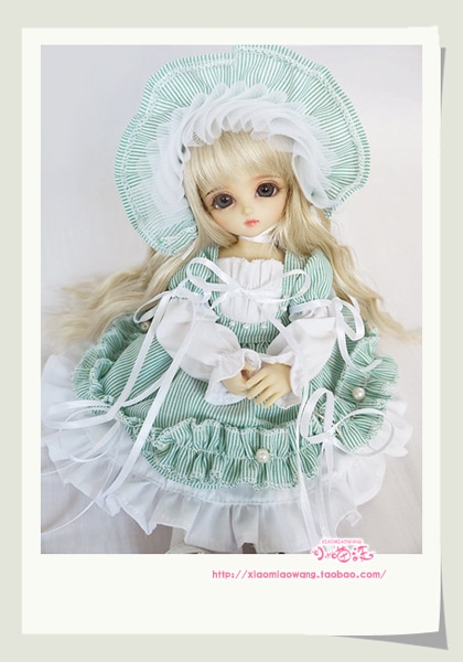 AF0804 【小猫汪】1/4幼SD,MSD,SD用緑百花のドレス４点セット