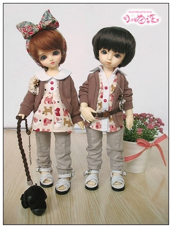 AF0807 【小猫汪】幼SD用散歩に行こう４点セット（男と女）