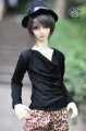 AF0692【M3】MSD〜SD17用黒い広襟シャツ|ワンピ/シャツ/ブラウス/セーター|◆ドール洋服（種類別）
