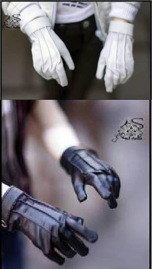 KM0004【M3STUDIO】1/3★SD13，SD17少年用革手袋（黒　or 　白）★M128